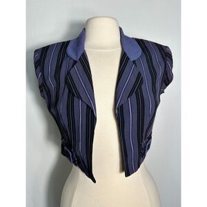 Vintage Purple Cropped Vest Shoulder Pads Size XS/S